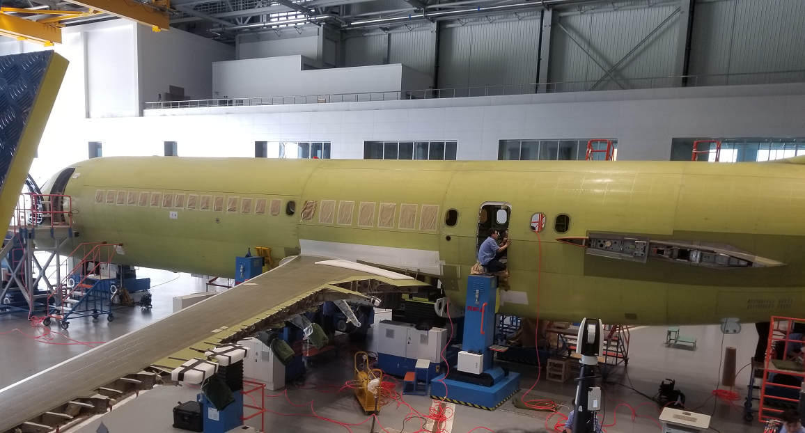 國(guó)產(chǎn)C919飛機(jī)裝配線